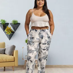 9shines Label Women Printed Mid Rise Straight Lounge Pants-image-30