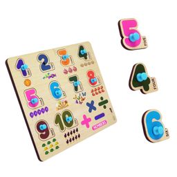 Mingkids 1 to 10 Numbers Alphabets Wooden Jigsaw Puzzles - Multicolour-26