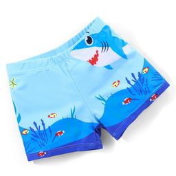 Babyhug Shark Print Swimming Trunk - Blue-image-28