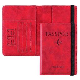 House of Quirk Passport Holder Cover Travel Wallet Organiser Passport Case Holder for Men & Women Travel Accessories-Red-image-46