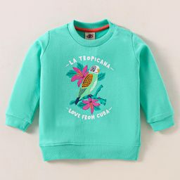Zero Cotton Knit Full Sleeves Text Printed T-Shirt - Mint-image-46