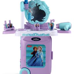 Babyhug Disney Frozen Theme Pretend Play Makeup Trolley Set with Briefcase and Accessories| Cosmetic Set 2 in 1 Vanity Table | Beauty Make Up Trolley Set with 22 pieces & 2 Sticker - Lilac-17