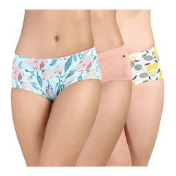 &Circus Modal Pack Of 2 Solid & Lemon Printed Seamless Bare Hipsters - Multi Colour-image-63
