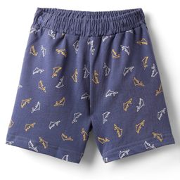 Tango Looper Knit Above Knee Length Short with Dolphin Print - Deep Ink Blue-image-7