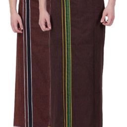 Ethazh Men Pack of 2 Cotton Dhotis-picture-30