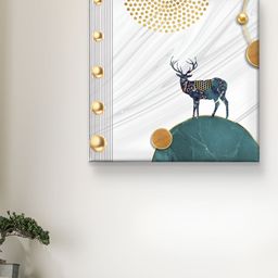 Myntra Elegant Homes White & Gold-Toned Deer Printed Canvas Wall Art-image-15