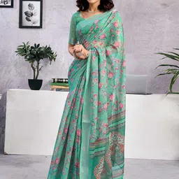 all about you Floral Printed Saree-image-4