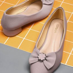 CORSICA Women Textured Party Block Pumps with Bows-95