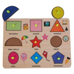 MINDMAKER Alphabets Shapes Solar System Wooden Puzzle With Knobs - 43 Pieces image 4