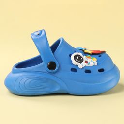 Cute Walk by Babyhug Back Strap Closure Clogs with Spaceship Applique - Blue image 4