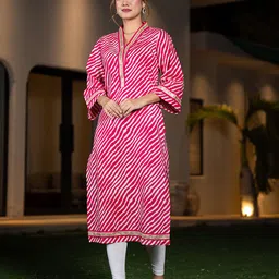 Yufta Women Printed Thread Work Kurta-image-20
