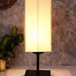 Devansh Cream-Coloured & Black Solid Traditional Buffet Table Lamp image 2