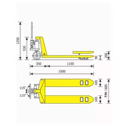 ELEQUIP Pallet Truck 5000 Kg Capacity 685 mm (27 inch) Fork Width For Internal Movement Operations, HPT-BF5.0/L image 4