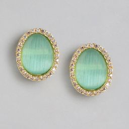 Anouk Gold-Plated Cubic Zirconia Oval Studs Earrings-53