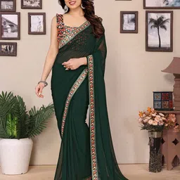 Jhilmil Fashion Poly Georgette Saree With Unstitched Blouse Piece-picture-50