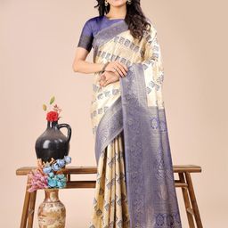 Astita Ethnic Motifs Woven Design Zari Banarasi Saree-image-38