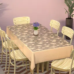 Myntra Elegant Homes Brown Floral Cotton 6-Seater Table Cover-image-40