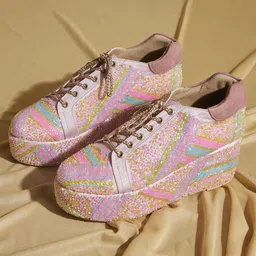 TIESTA Women Printed Sneakers Western - Embellished-image-2