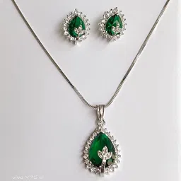 DENICRAAS Women Silver-Plated Necklace & Earrings-picture-39