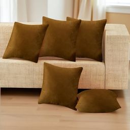 IVAZA Unisex Brown Cushion Covers-picture-34