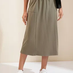 Tokyo Talkies Knitted Midi Straight Skirt-image-81