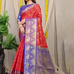 Royal Rajgharana Saree Woven Design Zari Silk Cotton Kanjeevaram Saree-image-27