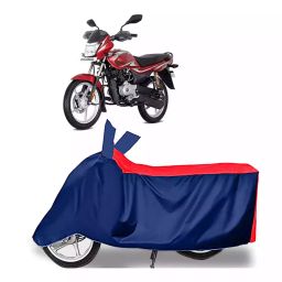 Auto Pearl Two Wheeler Cover with Bag for Bajaj Platina 100, Red & Blue-picture-48