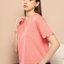 Chemistry Women Solid Relaxed Fit T-shirt-image-54