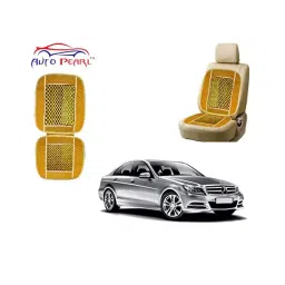 Auto Pearl Car Wooden Bead Seat Cushion with Beige Velvet Border for C180 - Set of 2Pcs-image-83