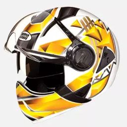 Studds N5 White Xtra Large (600 mm) Flip Off-Full Face Helmet, Downtown D3 Decor-41