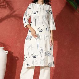 Sangria Printed Pure Cotton Straight Kurta & Trousers-picture-38