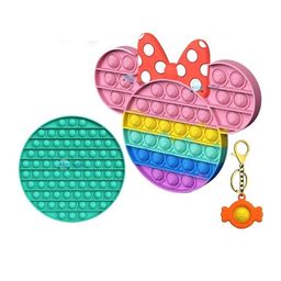 FunBlast Pop it Silicon Fidget Toy with Keychain Pack of 3 - Multicolor-6