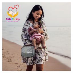 SafeChamp Amore Multipurpose Diaper Bag Cum Sling Mother Diaper Bag For Short Use  - Grey-image-5