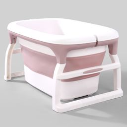 Folding Bath Tub with Drain Plug - Pink-17