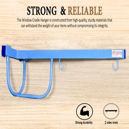 Get It Blue Window hanging Cradle Stand Premium Strong Metal and 100 % Baby Safety Stand Alone - Blue Stand Alone-12