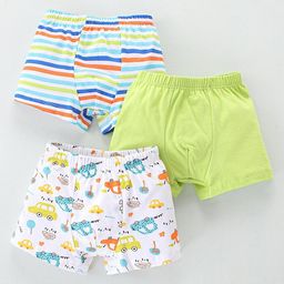 Babyhug 100% Cotton Antibacterial Briefs Floral Print Pack of 3 - Multicolor-image-73