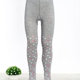 Cute Walk by Babyhug Cotton Blend Knit Ploka Dot Design Antibacterial Tights - Grey-image-36