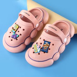 Babyoye Clogs with Back Strap Closure & Pastry Applique - Light Peach-image-27