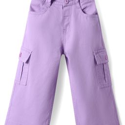Babyhug Twill Woven Full Length Solid Trouser with Stretch - Lavender-picture-33