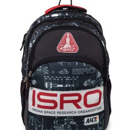 QIPS ISRO Printed School Backpack Black - Height 18 Inches-image-38