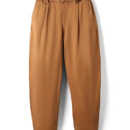 Primo Gino Cotton Lycra Woven Barrel Fit Solid Trouser - Tan-image-111