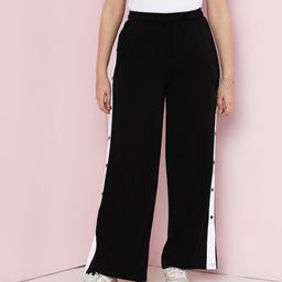 Lil Tomatoes Cotton Looper Side Taped Track Pants - Black-image-64