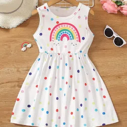 BAESD Polka Dot Print Fit & Flare Dress-image-49