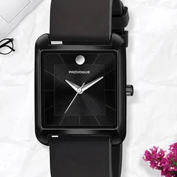 Provogue Men Brass Embellished Dial & Wrap Around Straps Analogue Watch PR-GSQ004-BLK-BLK-22
