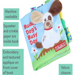 Baby Moo Buddy Dog Educational Learning 3D Cloth Book With Rustle Paper - Multicolour image 3