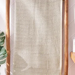 Home Centre Grey & Off White Striped Waffle Cotton 450 GSM Bath Towel-76