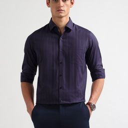 Arrow Men Vertical Striped Spread Collar Cotton Formal Shirt-picture-11