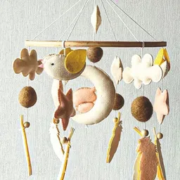 BABBLE WRAP Infants Hand Stitch Nursery Musical Cot Crib Mobile Attachment image 2