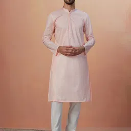 Manyavar Men Mandarin Collar Kurta With Pyjamas-image-97
