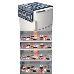 LooMantha 5-Pcs White & Red Printed Fridge Cover-image-28